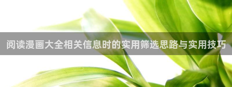 漫蛙漫画少女漫画:阅读漫画大全相关信息时的实用筛选思路与实用技巧